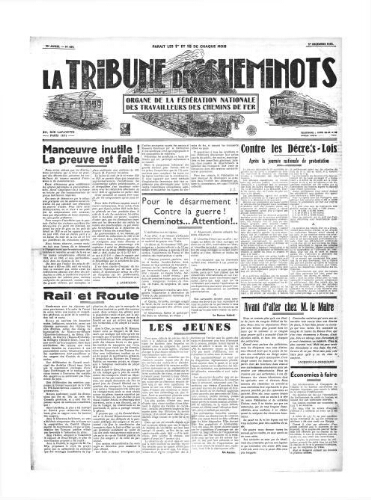 La Tribune des cheminots [confédérés], n° 489, 1er décembre 1935