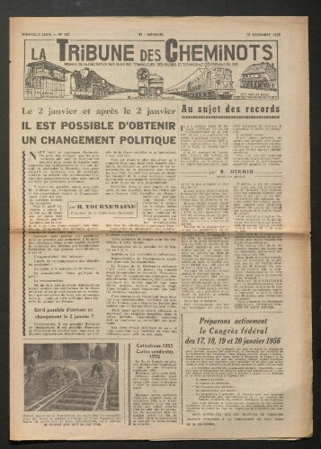 La Tribune des cheminots, n° 125, 15 décembre 1955