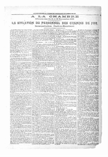 Bulletin mensuel du syndicat national des travailleurs des chemins de fer de France et des colonies, supplément au n° 28, Novembre 1916