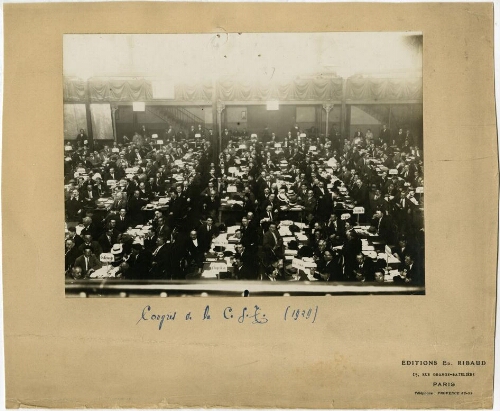 Congrès de la CGT [confédérée], [17-20 septembre] 1929, [salle Japy]  : vue d'ensemble des délégués dans la salle