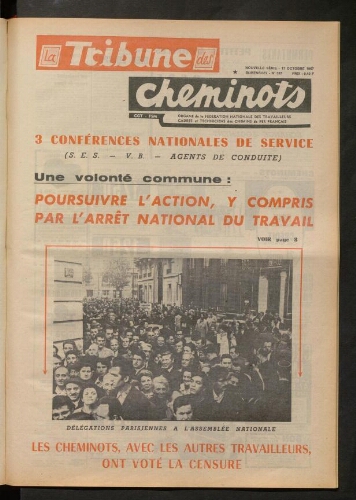 La Tribune des cheminots [actifs], n° 387, 17 octobre 1967