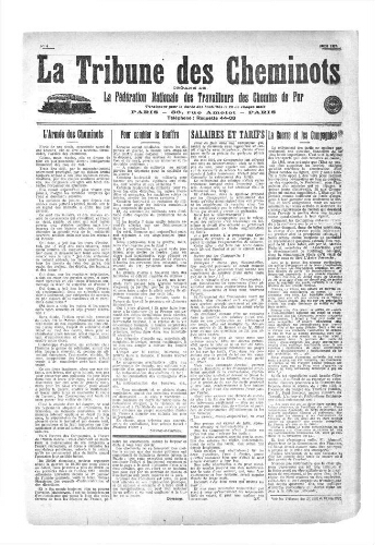 La Tribune des cheminots, n° 4, juin 1917