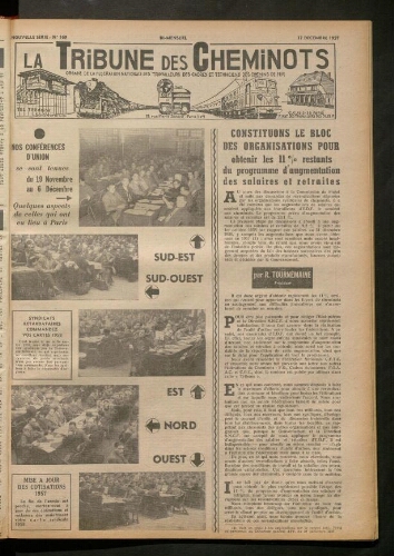 La Tribune des cheminots, n° 169, 17 décembre 1957