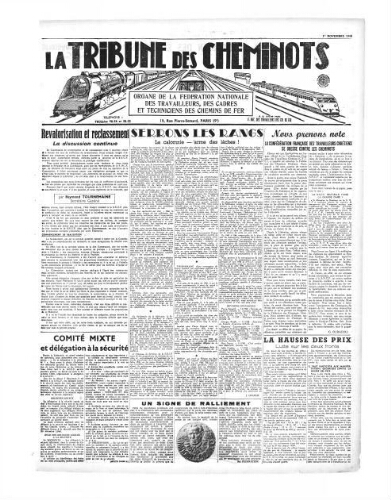 La Tribune des cheminots, [sans numérotation], 1er novembre 1946