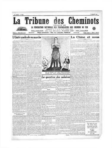 La Tribune des cheminots [unitaires], n° 232, 1er juillet 1927
