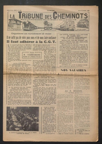 La Tribune des cheminots, n° 103, 15 décembre 1954