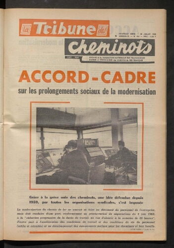 La Tribune des cheminots [actifs], n° 404, 26 juillet 1968