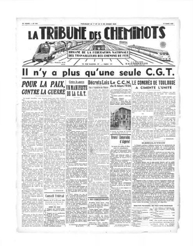 La Tribune des cheminots, n° 505, 15 mars 1936