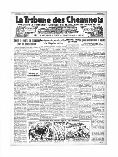 La Tribune des cheminots [unitaires], n° 357, 15 août 1932
