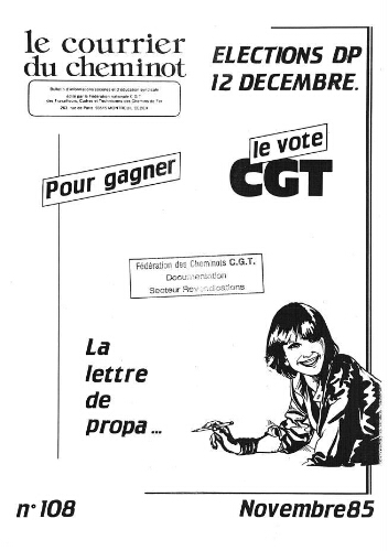 Le Courrier du cheminot, n° 108, Novembre 1985
