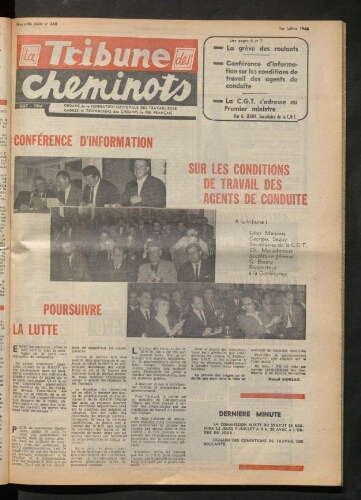 La Tribune des cheminots, n° 360, 1er juillet 1966