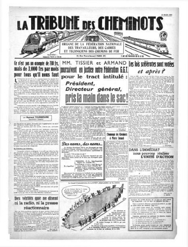 La Tribune des cheminots, [sans numérotation], 15 mars 1950