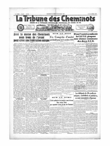La Tribune des cheminots [unitaires], n° 407, 15 septembre 1934