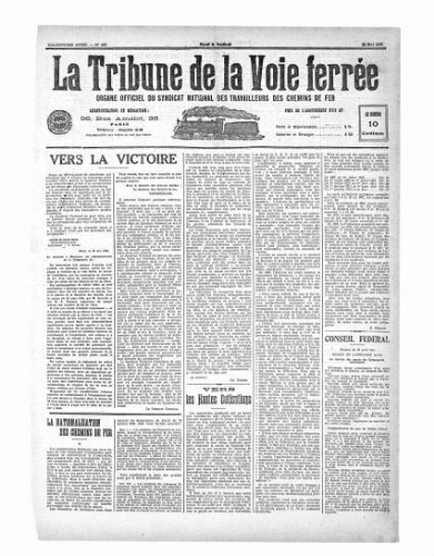 La Tribune de la voie ferrée, n° 823, 22 mai 1914