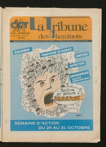 La Tribune des cheminots [actifs], n° 616, Octobre 1984