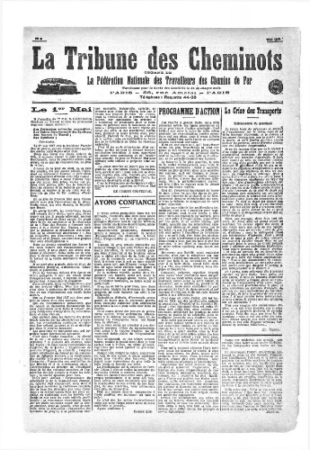 La Tribune des cheminots, n° 3, mai 1917