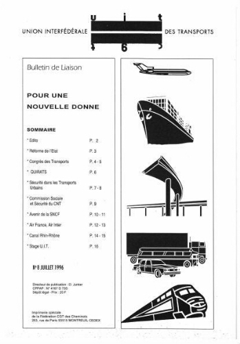 Bulletin de liaison de l'Union Interfédérale des Transports, n° 8, Juillet 1996