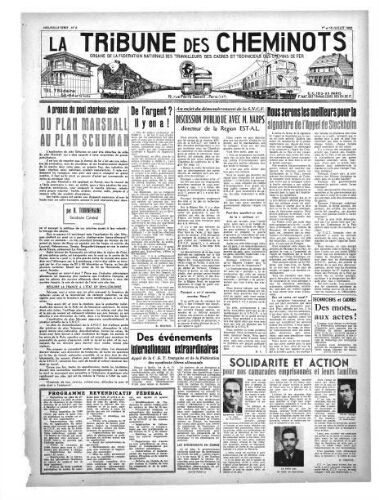 La Tribune des cheminots, n° 6, 1er juillet 1950 - 15 juillet 1950