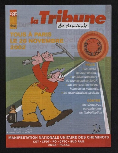 La Tribune des cheminots [actifs], n° 797, Novembre 2002