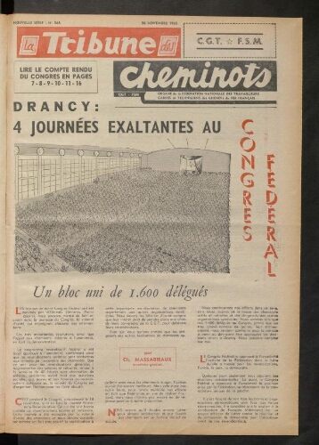 La Tribune des cheminots, n° 346, 26 novembre 1965