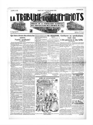 La Tribune des cheminots [confédérés], n° [459], 1er septembre 1934