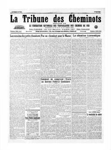 La Tribune des cheminots [unitaires], n° 184, 1er juin 1925