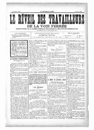 Le Réveil des travailleurs de la voie ferrée, n° 9, 25 juillet 1892