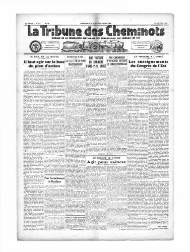 La Tribune des cheminots [unitaires], n° 415, 15 janvier 1935