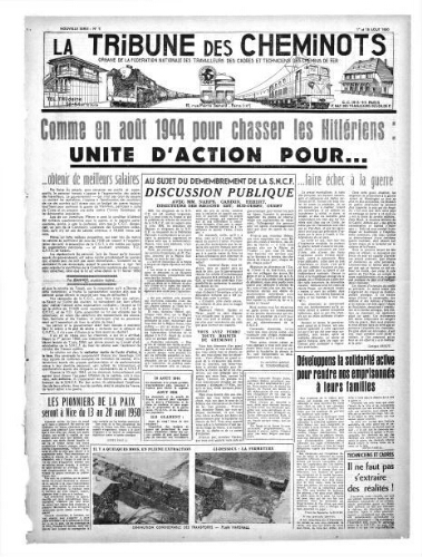 La Tribune des cheminots, n° 7, 1er août 1950 - 15 août 1950